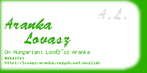 aranka lovasz business card